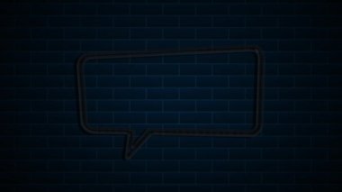 Animasyon beyaz konuşma balonu, sohbet balonu ikonu. Piktogram, çizgi roman, anime. Web sitesi, afiş, tebrik kartları, uygulamalar ve sosyal medya paylaşımları için kullanışlı. Krom anahtar, siyah ekran arkaplanı.