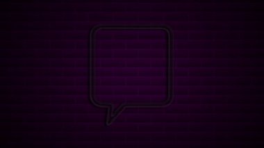 Animasyon beyaz konuşma balonu, sohbet balonu ikonu. Piktogram, çizgi roman, anime. Web sitesi, afiş, tebrik kartları, uygulamalar ve sosyal medya paylaşımları için kullanışlı. Krom anahtar, siyah ekran arkaplanı.