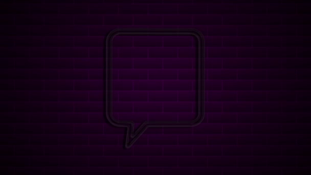 Animated white outlined speech bubble, chat balloon icon. Pictogram, comic book, anime. Useful for web site, banner, greeting cards, apps and social media posts. Chroma key, black screen background. — Stock Video