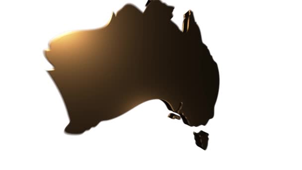 Australia Map Showing Up Intro By Regions 4k animated australian map intro background with countries appearing and fading one by one and camera movement — Stock Video