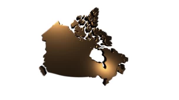 Canada Map Showing Up Intro By Regions 4k animated Canada map intro background with countries appearing and fading one by one and camera movement — Vídeos de Stock