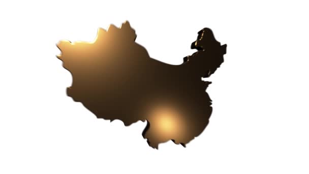 중국 지도에 나타나 있는 인트 로 (Intro) 4k 애니메이션 중국 지도 소개 배경에 1 개의 카메라움직임에 의해 등장하고 희미 해 지는 국가 — 비디오