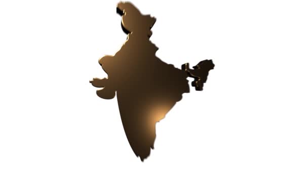 India Map Toont Intro Door Regio 's 4k geanimeerd India map intro achtergrond met landen verschijnen en vervagen een voor een en camera beweging — Stockvideo