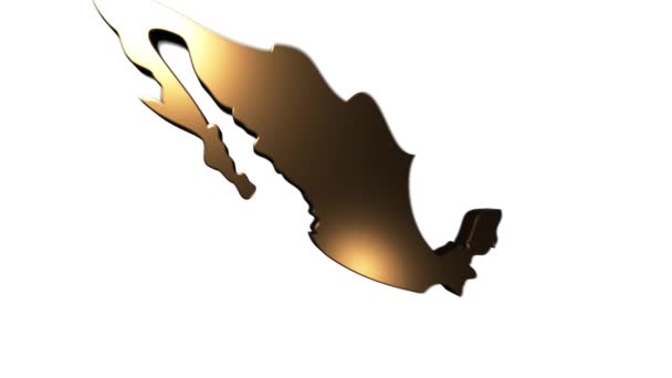 メキシコ地図紹介地域別に見る4kアニメメキシコ地図紹介背景1つ1つのカメラの動きで現れる国と衰退 — ストック動画