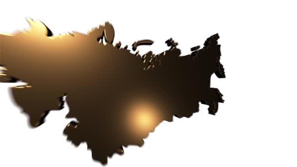 Carte Russie Affichage Intro Par régions Carte Russie animée 4k arrière-plan d'intro avec des pays apparaissant et disparaissant un par un et mouvement de l'appareil photo — Video