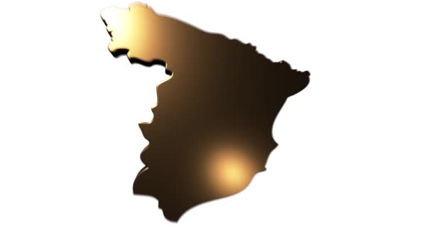 Spanien-Karte Zeigt nach oben Intro Nach Regionen 4k animierte Spanien-Karte Intro-Hintergrund mit Ländern erscheinen und nach und nach verblassen und Kamerabewegung — Stockvideo