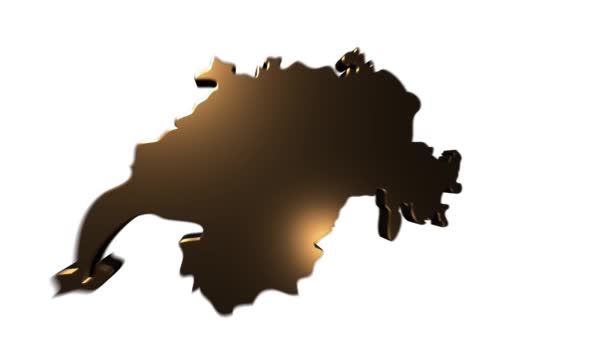 Switzerland Kaart weergeven Intro By Regions 4k animated switzerland map intro achtergrond met landen verschijnen en vervagen een voor een en camera beweging — Stockvideo