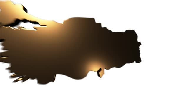 Turkey Map Showing Up Intro By Regions 4k animated Turkey map intro background με χώρες να εμφανίζονται και να ξεθωριάζουν μία προς μία και κίνηση φωτογραφικής μηχανής — Αρχείο Βίντεο