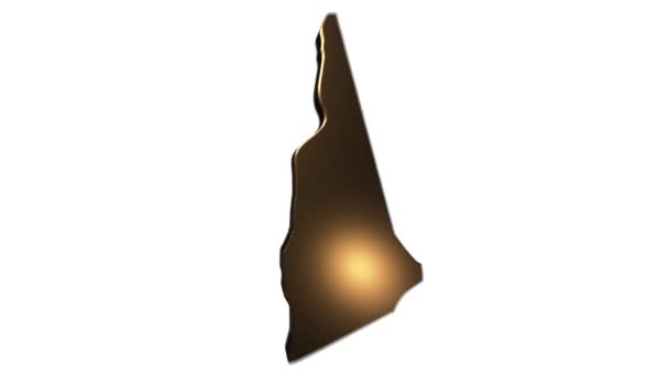 New Hampshire State of the United States of America. Animated 3d gold location marker on the map. Easy to use with screen transparency mode on your video. — Stock Video