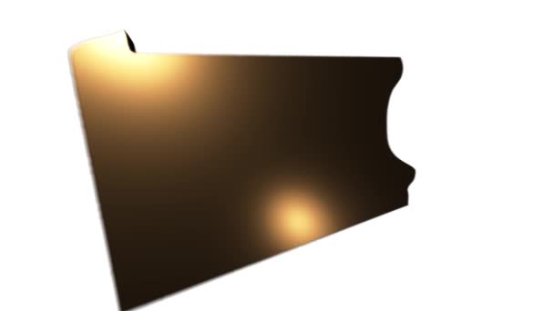 Pennsylvania State of the United States of America. Marcador de localização em ouro 3d animado no mapa. Fácil de usar com o modo de transparência de tela em seu vídeo. — Vídeo de Stock