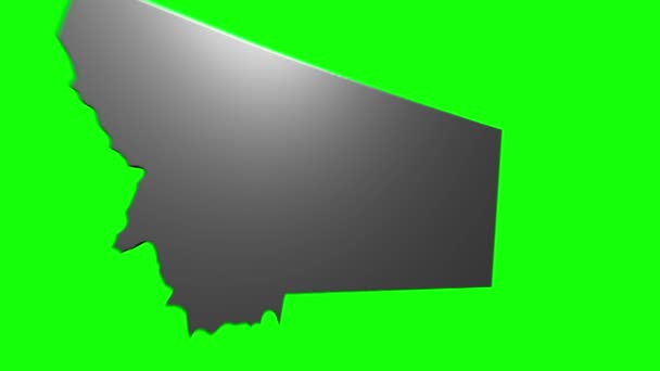 Штат Монтана Сполучених Штатів Америки. Анімований маркер 3d срібла на карті. Легко використовувати з режимом прозорості екрану на вашому відео. — стокове відео