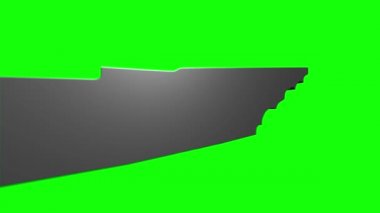 Tennessee Eyaleti, Amerika Birleşik Devletleri. Haritada canlandırılmış 3D gümüş konum işareti. Videonuzda ekran şeffaflığı kipi ile kullanılması kolay.