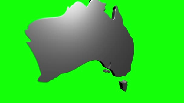 Australien Karte Zeigt nach oben Intro Nach Regionen 4k animierte australische Karte Intro Hintergrund mit Ländern erscheinen und verblassen eins nach dem anderen und Kamerabewegungen — Stockvideo