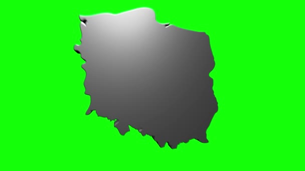 Polen-Karte Zeigt nach oben Intro Nach Regionen 4k animierte Polen-Karte Intro Hintergrund mit Ländern erscheinen und verblassen eins nach dem anderen und Kamerabewegung — Stockvideo