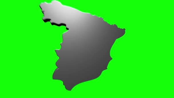 Spanien-Karte Zeigt nach oben Intro Nach Regionen 4k animierte Spanien-Karte Intro-Hintergrund mit Ländern erscheinen und nach und nach verblassen und Kamerabewegung — Stockvideo