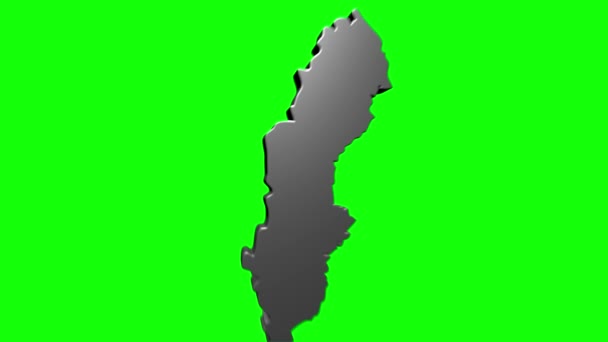Карта Швеции Отображение вступление по регионам 4k анимированных Швеции карта вступительный фон со странами появляются и исчезают один за другим и движения камеры — стоковое видео