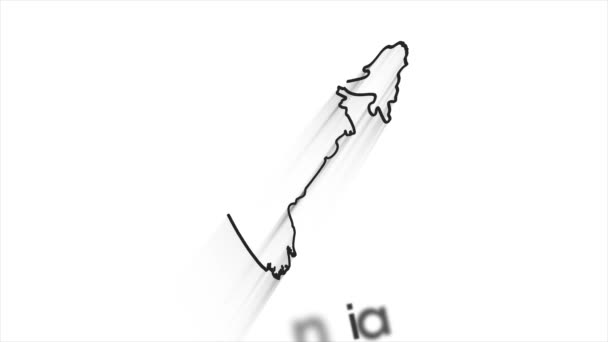 Карта Индии Отображение вступление по регионам 4k анимированного интро-фона карты Индии со странами, появляющимися и исчезающими один за другим и движения камеры — стоковое видео