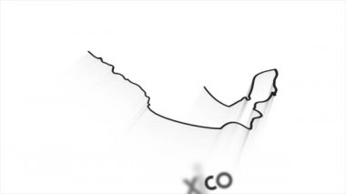 Meksika Haritası Bölge 4k animasyonlu Meksika haritasının giriş geçmişini gösteriyor. Ülkeler teker teker görünüp kayboluyor ve kamera hareket ediyor.