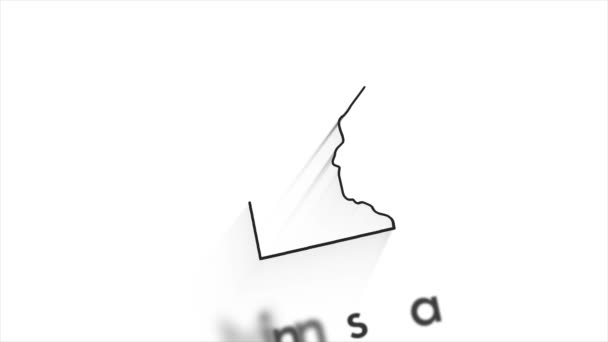 Minnesota State of the United States of America. Indicatore di posizione della linea animata sulla mappa. Facile da usare con la modalità di trasparenza dello schermo sul tuo video. — Video Stock