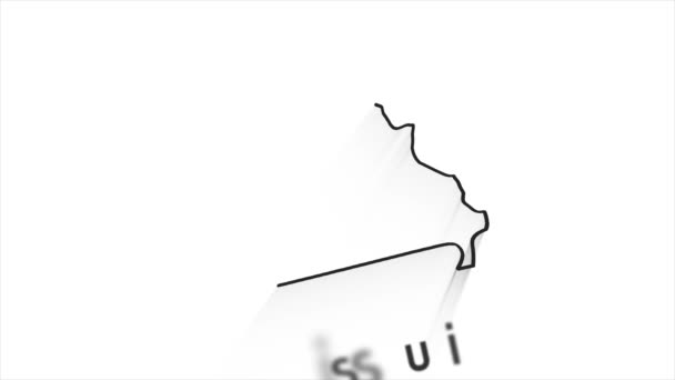 Missouri State of the United States of America. Marqueur de position de ligne animé sur la carte. Facile à utiliser avec le mode de transparence de l'écran sur votre vidéo. — Video