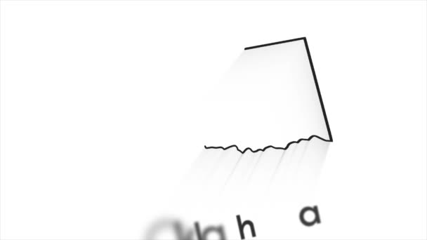Oklahoma State der Vereinigten Staaten von Amerika. Animierte Markierung der Position der Linie auf der Karte. Einfache Bedienung mit Bildschirmtransparenzmodus für Ihr Video. — Stockvideo