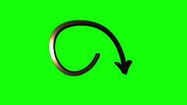 Boş arkaplanda metin canlandırması için 3B Satır Simgesi oku. Ana hatlı ağ simgesi. Hareket grafikleri.