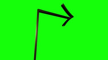 Boş arkaplanda metin canlandırması için 3B Satır Simgesi oku. Ana hatlı ağ simgesi. Hareket grafikleri.