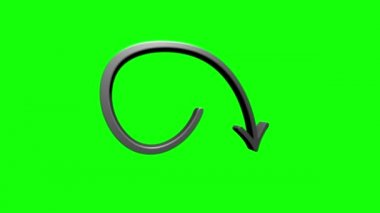 Boş arkaplanda metin canlandırması için 3B Satır Simgesi okları. Hareket grafikleri.