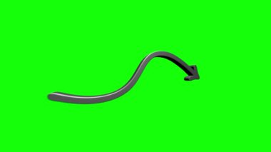 Boş arkaplanda metin canlandırması için 3B Satır Simgesi okları. Hareket grafikleri.