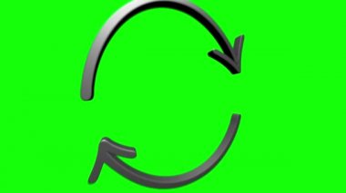 Boş arkaplanda metin canlandırması için 3B Satır Simgesi okları. Hareket grafikleri.