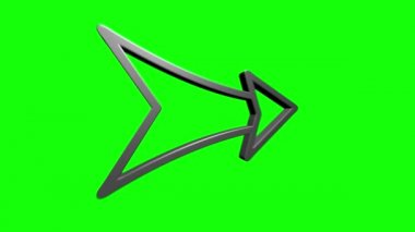 Boş arkaplanda metin canlandırması için 3B Satır Simgesi okları. Hareket grafikleri.