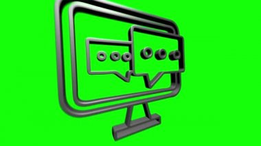 Sosyal medya ikonu tasarımı. Ana hatlı ağ simgesi. Hareket grafikleri.