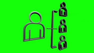 Sosyal medya ikonu tasarımı. Ana hatlı ağ simgesi. Hareket grafikleri.