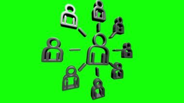 Sosyal medya ikonu tasarımı. Ana hatlı ağ simgesi. Hareket grafikleri.