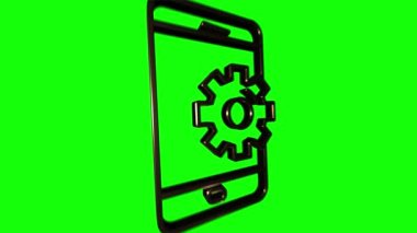 Beyaz arka planda teknoloji simgesi. Bilgi teknolojisi. Hareket grafikleri.