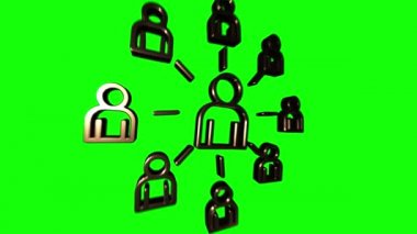 Sosyal medya ikonu tasarımı. Ana hatlı ağ simgesi. Hareket grafikleri.