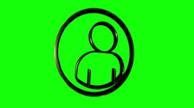 Sosyal medya ikonu tasarımı. Ana hatlı ağ simgesi. Hareket grafikleri.