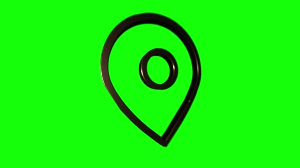 Map navigation icon isolated on empty background. Outline web icon. Motion graphics. — Stock Video