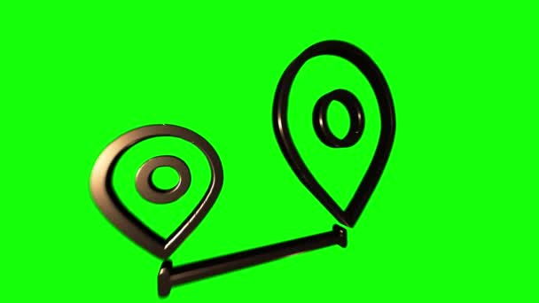 Map navigation icon isolated on empty background. Outline web icon. Motion graphics. — Stock Video