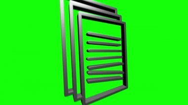 Ofis ikonu. Web 3D gümüş simge seti. Ofis, her amaçla harika tasarım. Hareket grafikleri.