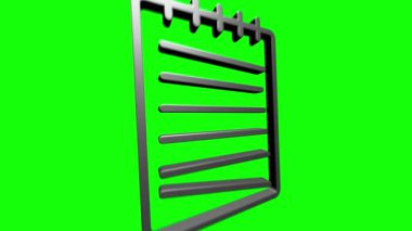 Ofis ikonu. Web 3D gümüş simge seti. Ofis, her amaçla harika tasarım. Hareket grafikleri.