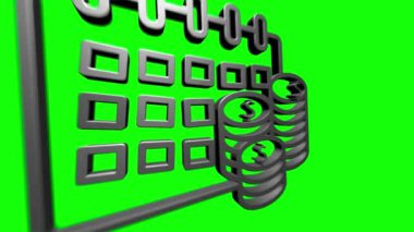 Para, finans, ödemeler. Finans 3D gümüş ikon tasarımı. Özet web simgesi. Hareket grafikleri.
