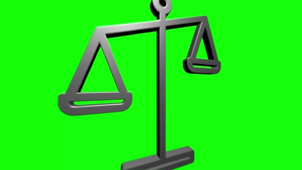 3D Court of law 3D silver icon . Balance scale sign. Motion graphics. — Stock Video