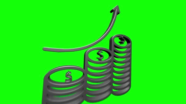 Geld, Finanzen, Zahlungen. Finanzen 3D Silber Icon Design. Umriss Web-Symbol. Bewegungsgrafik. — Stockvideo