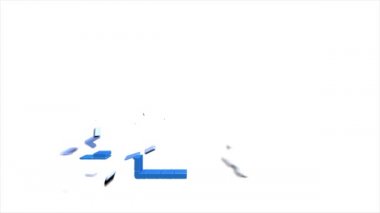 Siber güvenlik 3D piksel ikonu, kalkan ve işaretli. Güvenlik kavramı. Hareket grafikleri.