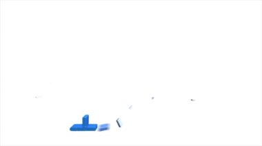 Benzin istasyonu pikseli simgesi yeşil arkaplanda izole edildi. Hareket grafikleri.