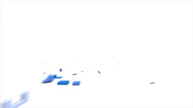 Alışveriş konsepti 3D piksel ikon tasarımı. Ana hatlı ağ simgesi. Hareket grafikleri.