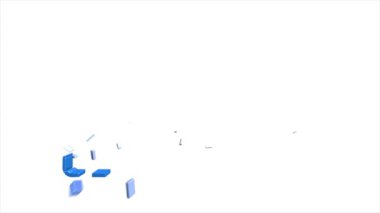İş 3D piksel simgesi. Pazarlama ağı. Para çizgisi simgesi. Hareket grafikleri.
