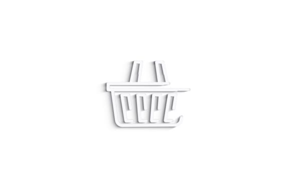 Concetto di shopping 3D shadow icon design. Configura l'icona web. Grafica del movimento. — Video Stock
