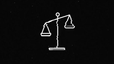 Hukuk mahkemesi hata ikonu. Denge tabelaları. Hareket grafikleri.